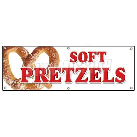 Signmission SOFT PRETZELS BANNER SIGN pretzel stand cart signs fresh hot baked big huge B-72 Soft Pretzels